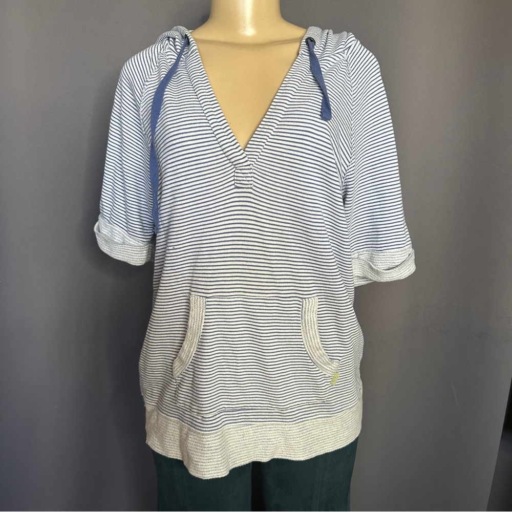 MARC NEW YORK Short Sleeve Striped Hoodie